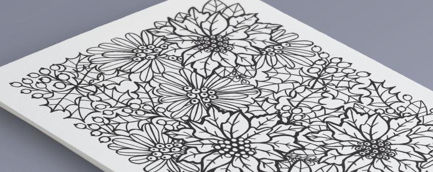 Bed of Poinsettias by Adult Coloring Originals