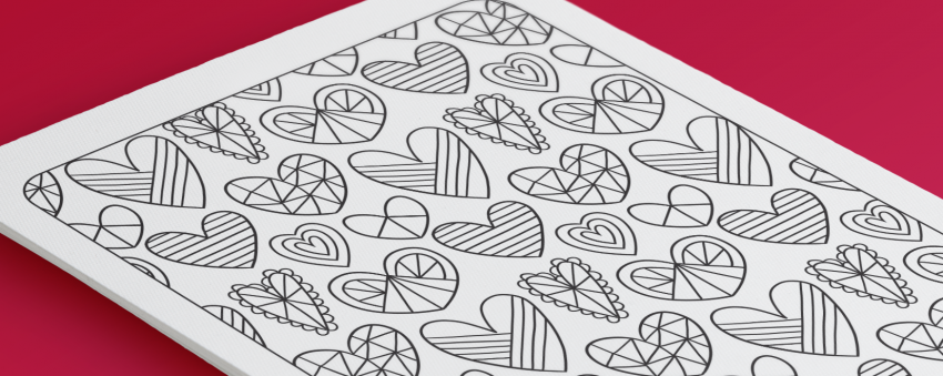 Heterogeneous Hearts coloring page