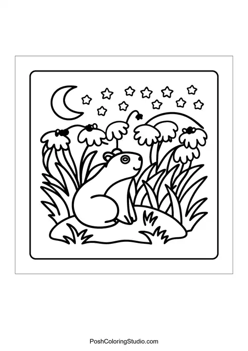 An otter splashing in a pond with ducklings swimming nearby.