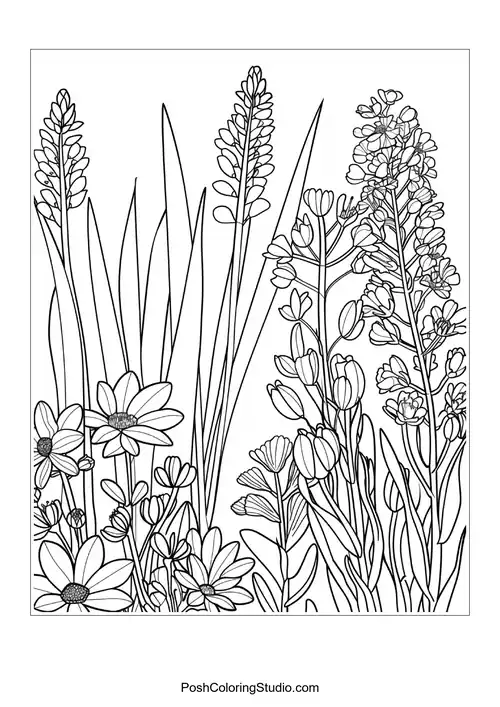 A collection of flowers with intricate petal designs.