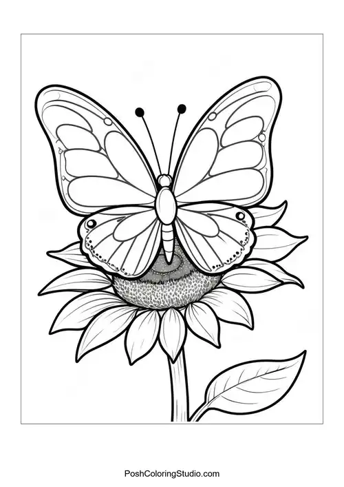 A bee on a sunflower with a textured center and leaves.