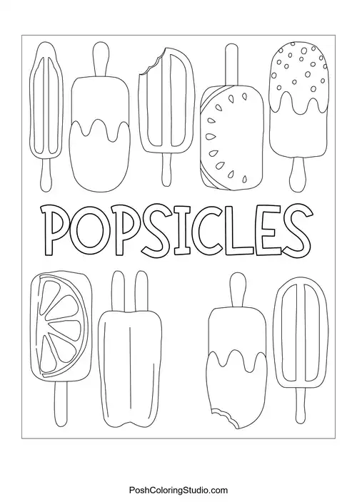 Popsicle Coloring Pages sample thumbnail